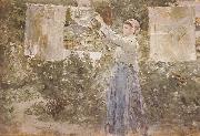 Berthe Morisot The woman Air dress Spain oil painting artist